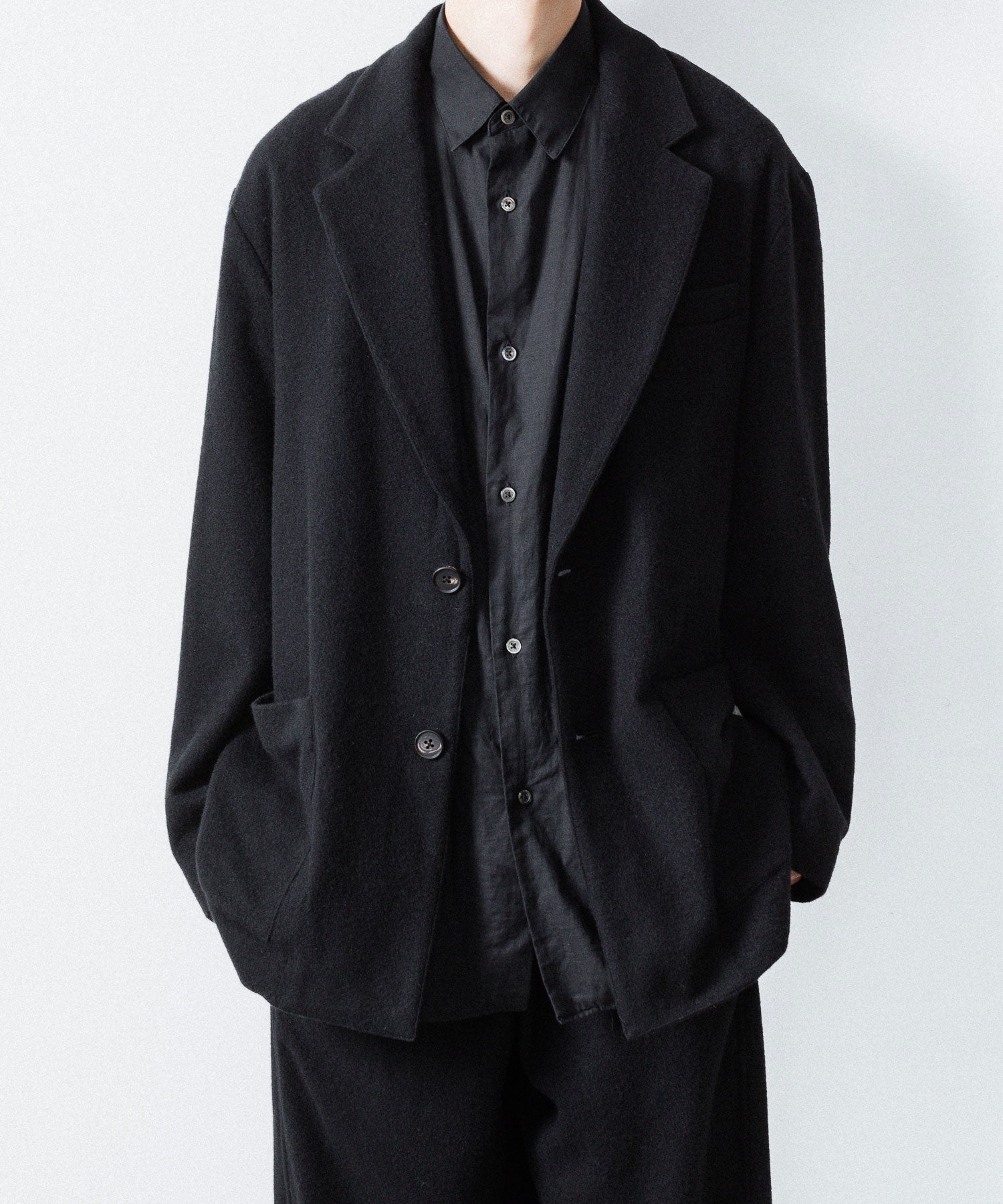 ssstein(シュタイン)のWOOL/CASHMERE FLEECE SINGLE BREASTED JACKET - BLACKの公式通販サイトsession福岡セレクトショップ