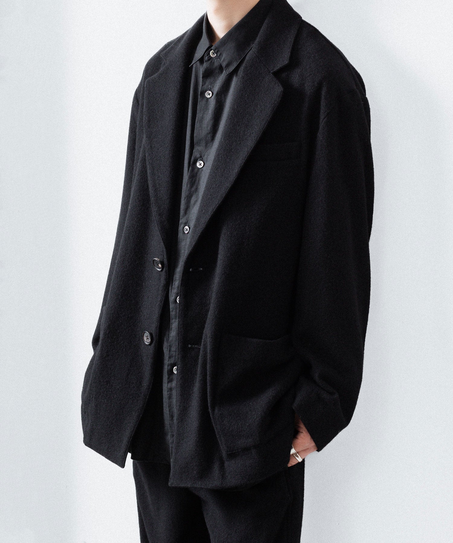 ssstein(シュタイン)のWOOL/CASHMERE FLEECE SINGLE BREASTED JACKET - BLACKの公式通販サイトsession福岡セレクトショップ