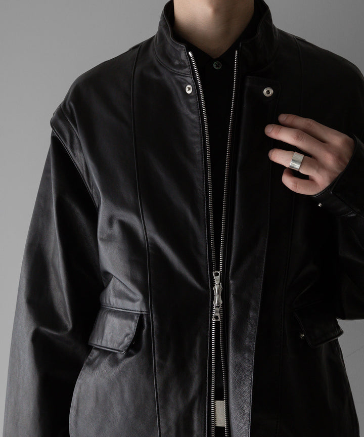 stein(シュタイン)の24SSコレクションDETACHABLE SLEEVES LEATHER BLOUSONのBLACK sessionセッション福岡セレクトショップ 公式通販サイト