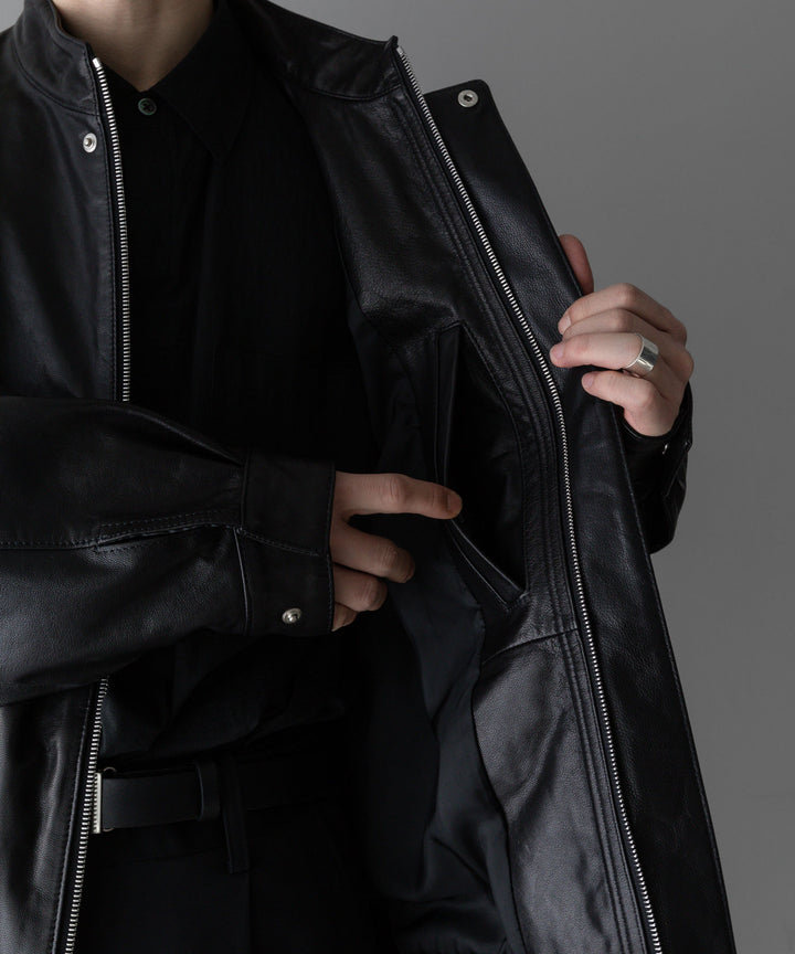 stein(シュタイン)の24SSコレクションDETACHABLE SLEEVES LEATHER BLOUSONのBLACK sessionセッション福岡セレクトショップ 公式通販サイト