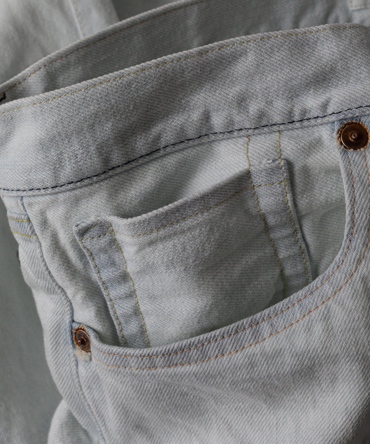 【INTÉRIM】MILK PAINT WWII 1943 HEAVY KIBATA SHUTTLE DENIM JEANS - P.B.WHITE