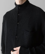 画像をギャラリービューアに読み込む, 【ANTHEM A】HAND EMBROIDERY MOHAIR NYLON CARDIGAN - BLACK
