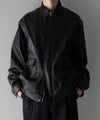 【stein】DETACHABLE SLEEVES LEATHER BLOUSON - BLACK