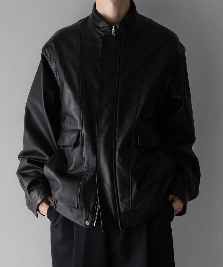 stein(シュタイン)の24SSコレクションDETACHABLE SLEEVES LEATHER BLOUSONのBLACK sessionセッション福岡セレクトショップ 公式通販サイト