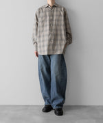 画像をギャラリービューアに読み込む, ssstein(シュタイン)のC/R CHECK OVERSIZED DOWN PAT SHIRT - TAUPE×GREY OMBREの公式通販サイトsession福岡セレクトショップ
