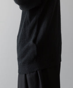 【ANTHEM A】HAND EMBROIDERY MOHAIR NYLON CARDIGAN - BLACK