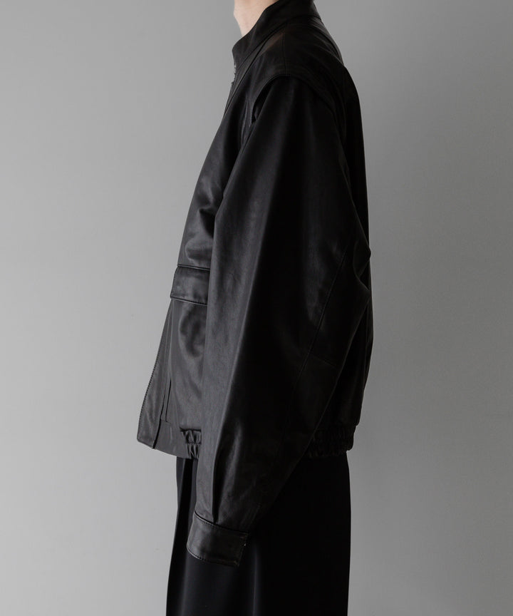 stein(シュタイン)の24SSコレクションDETACHABLE SLEEVES LEATHER BLOUSONのBLACK sessionセッション福岡セレクトショップ 公式通販サイト