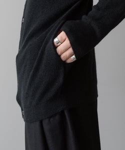 【ANTHEM A】HAND EMBROIDERY MOHAIR NYLON CARDIGAN - BLACK