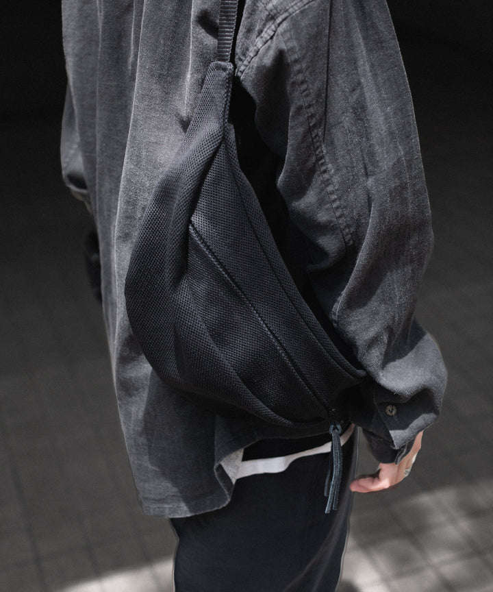 【KaILI×awasa 】COTTON MESH WAIST POUCH - BLACK