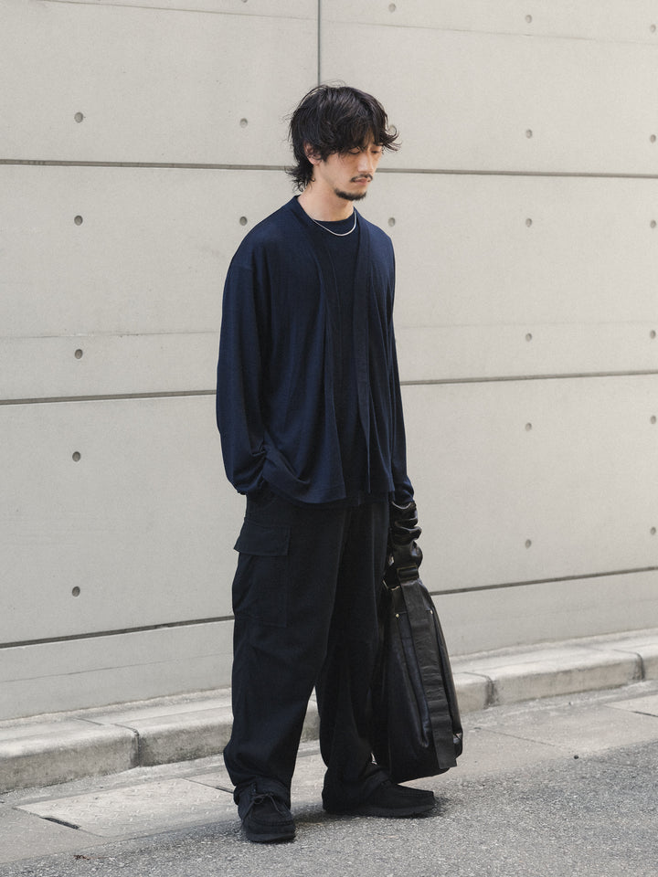 WWW - WRAPINKNOT wool wearのBUTTON-LESS CARDIGANのNAVY 公式通販サイトsession福岡セレクトショップ