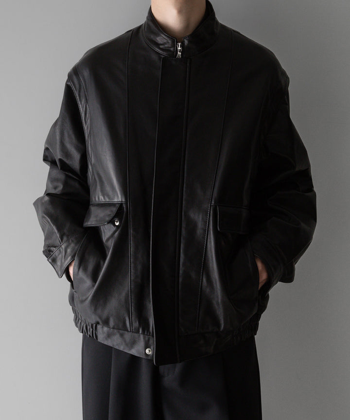 stein(シュタイン)の24SSコレクションDETACHABLE SLEEVES LEATHER BLOUSONのBLACK sessionセッション福岡セレクトショップ 公式通販サイト