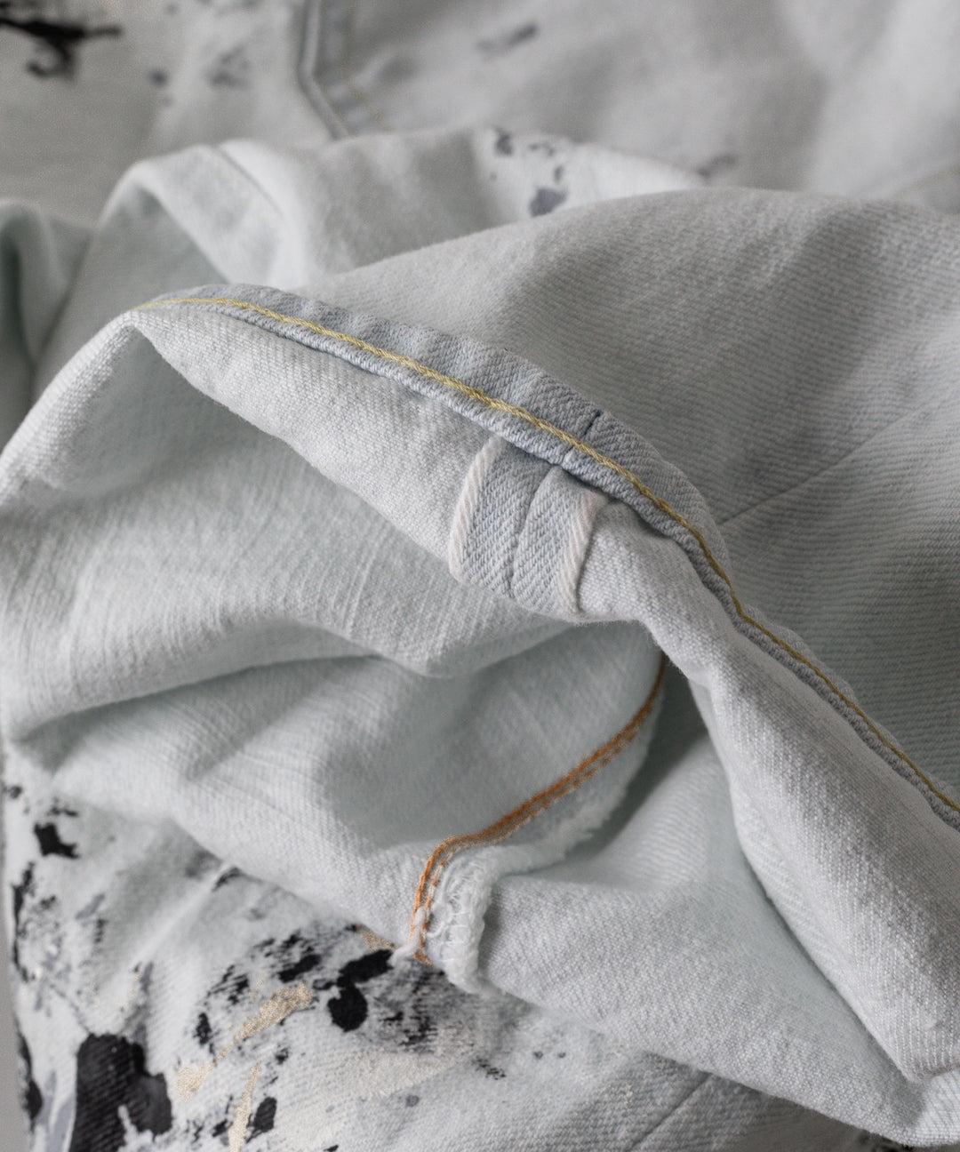 【INTÉRIM】MILK PAINT WWII 1943 HEAVY KIBATA SHUTTLE DENIM JEANS - P.B.WHITE