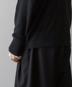 【ANTHEM A】HAND EMBROIDERY MOHAIR NYLON CARDIGAN - BLACK