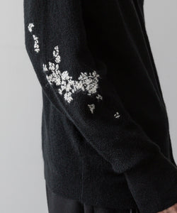 【ANTHEM A】HAND EMBROIDERY MOHAIR NYLON CARDIGAN - BLACK