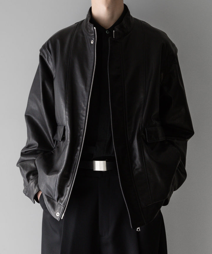 stein(シュタイン)の24SSコレクションDETACHABLE SLEEVES LEATHER BLOUSONのBLACK sessionセッション福岡セレクトショップ 公式通販サイト