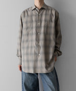 画像をギャラリービューアに読み込む, ssstein(シュタイン)のC/R CHECK OVERSIZED DOWN PAT SHIRT - TAUPE×GREY OMBREの公式通販サイトsession福岡セレクトショップ
