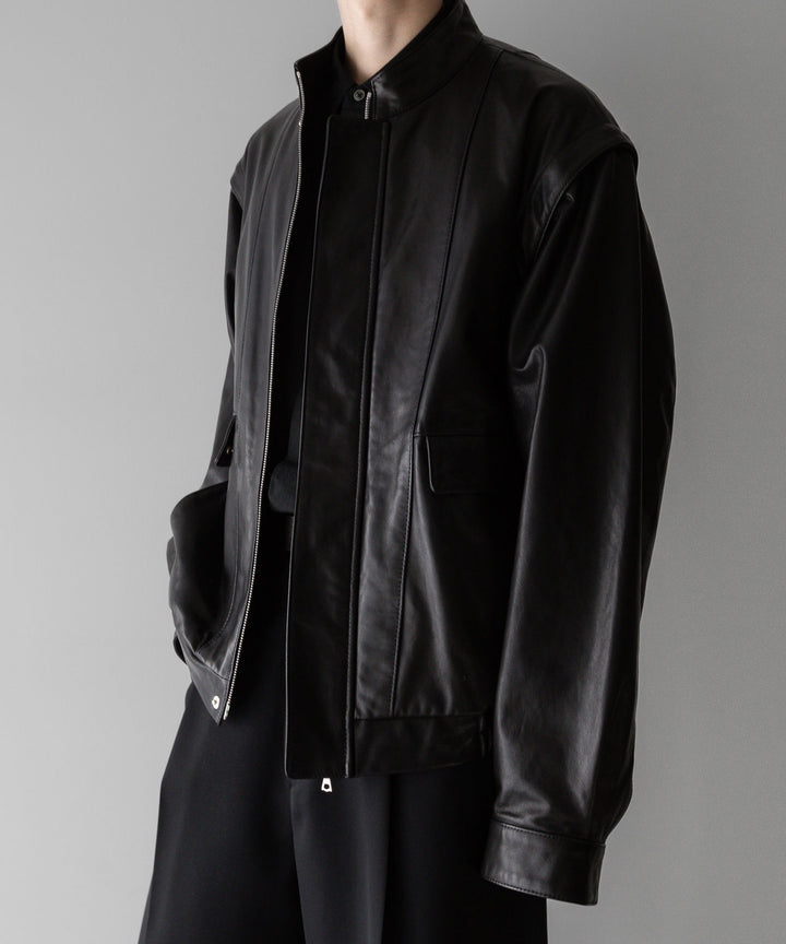 stein(シュタイン)の24SSコレクションDETACHABLE SLEEVES LEATHER BLOUSONのBLACK sessionセッション福岡セレクトショップ 公式通販サイト