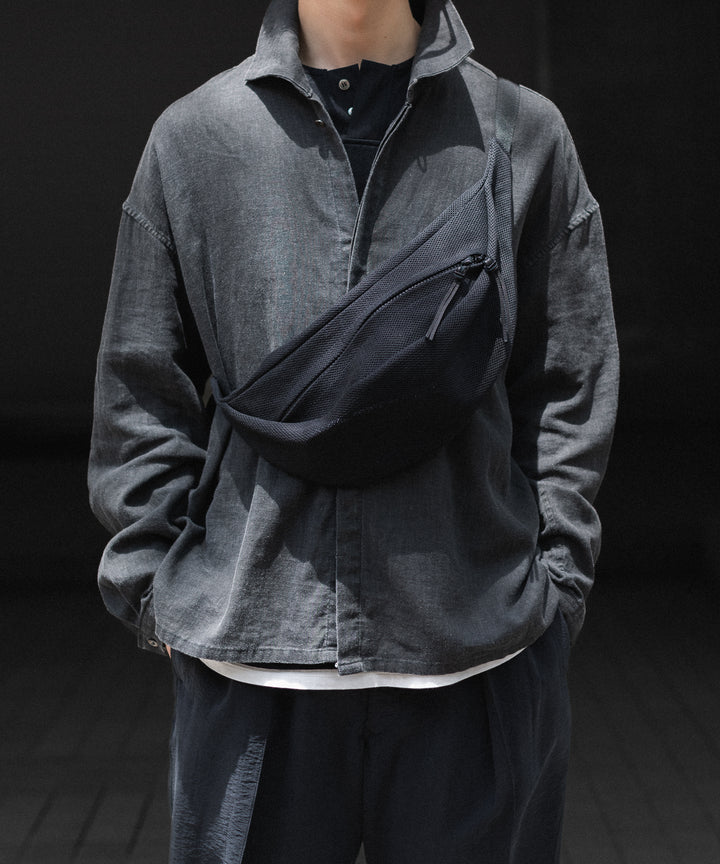 【KaILI×awasa 】COTTON MESH WAIST POUCH - BLACK