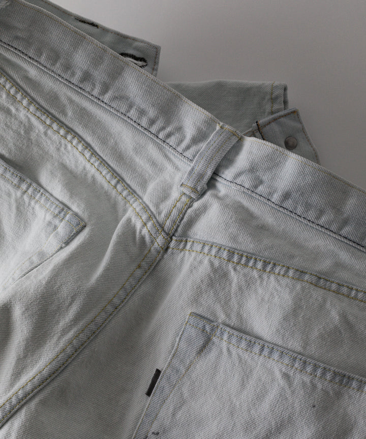 【INTÉRIM】MILK PAINT WWII 1943 HEAVY KIBATA SHUTTLE DENIM JEANS - P.B.WHITE