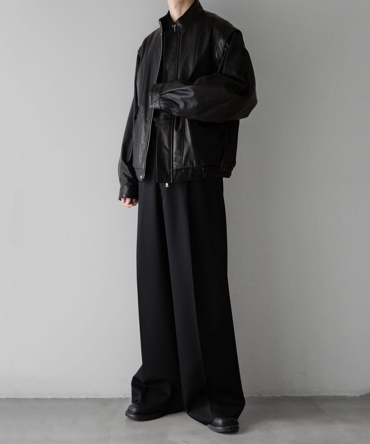 stein(シュタイン)の24SSコレクションDETACHABLE SLEEVES LEATHER BLOUSONのBLACK sessionセッション福岡セレクトショップ 公式通販サイト