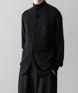 【ANTHEM A】HAND EMBROIDERY MOHAIR NYLON CARDIGAN - BLACK