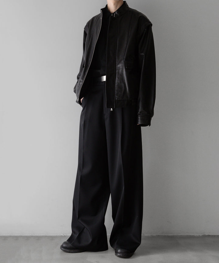 stein(シュタイン)の24SSコレクションDETACHABLE SLEEVES LEATHER BLOUSONのBLACK sessionセッション福岡セレクトショップ 公式通販サイト