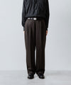 【ssstein】TWO TUCK EASY TROUSERS (2/60 WOOL GABARDINE) - MILITARY KHAKI