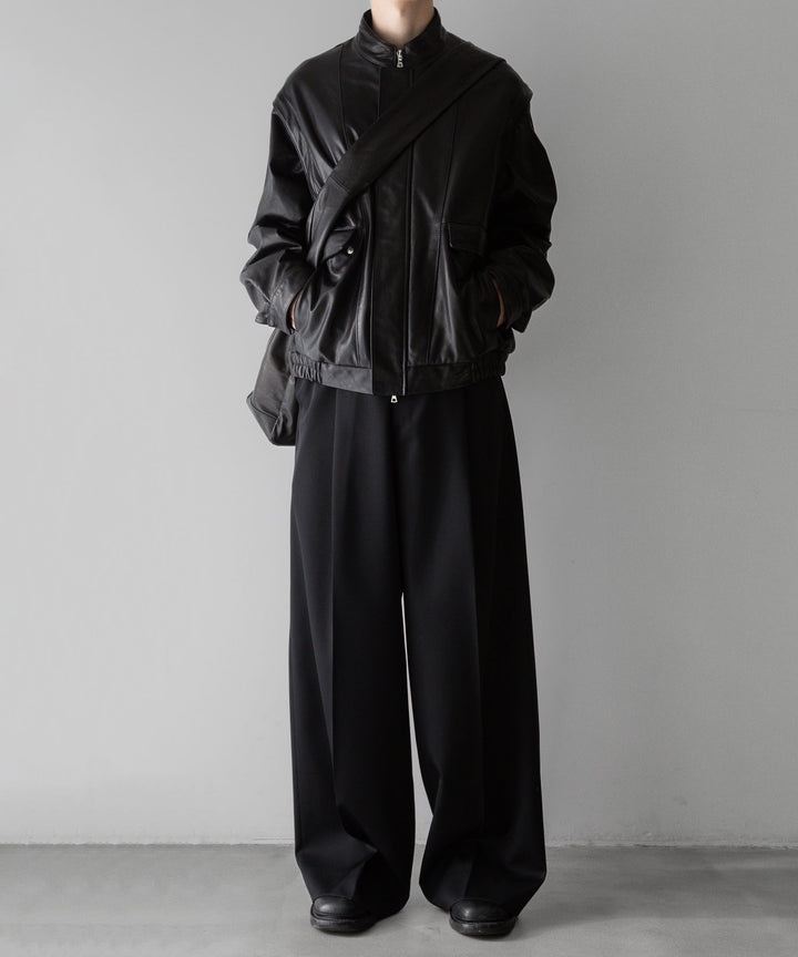 stein(シュタイン)の24SSコレクションDETACHABLE SLEEVES LEATHER BLOUSONのBLACK sessionセッション福岡セレクトショップ 公式通販サイト