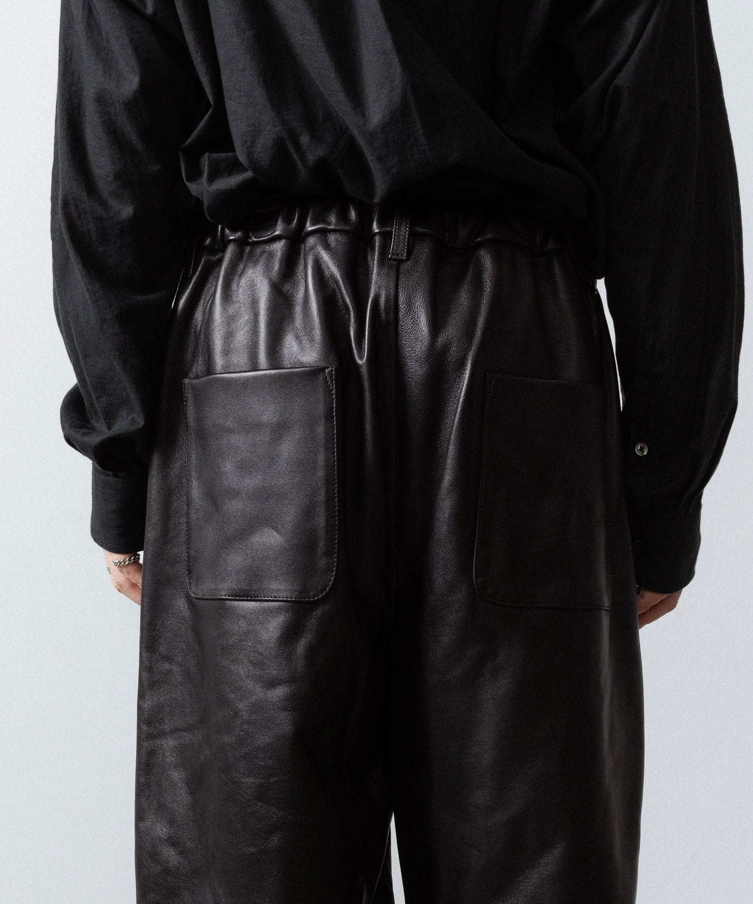 ssstein / シュタイン】SHEEP LEATHER EASY TROUSERS - GREY BROWN