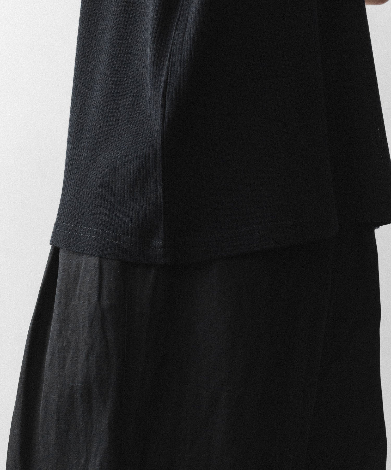 ssstein / シュタイン】FINE WOOL OVERSIZED NO SLEEVE TEE - BLACK