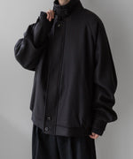 画像をギャラリービューアに読み込む, stein(シュタイン)の23AWコレクションOVERSIZED MELTON HARRINGTON ZIP JACKETのDARK CHARCOAL
