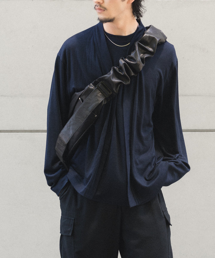 WWW - WRAPINKNOT wool wearのBUTTON-LESS CARDIGANのNAVY 公式通販サイトsession福岡セレクトショップ
