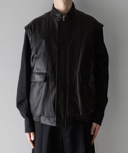 stein(シュタイン)の24SSコレクションDETACHABLE SLEEVES LEATHER BLOUSONのBLACK sessionセッション福岡セレクトショップ 公式通販サイト