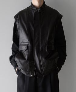 stein(シュタイン)の24SSコレクションDETACHABLE SLEEVES LEATHER BLOUSONのBLACK sessionセッション福岡セレクトショップ 公式通販サイト