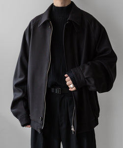 stein(シュタイン)の23AWコレクションOVERSIZED MELTON HARRINGTON ZIP JACKETのDARK CHARCOAL