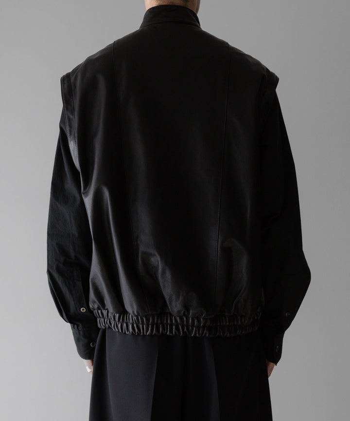stein(シュタイン)の24SSコレクションDETACHABLE SLEEVES LEATHER BLOUSONのBLACK sessionセッション福岡セレクトショップ 公式通販サイト