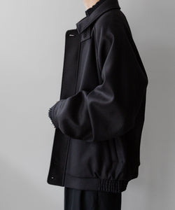 stein(シュタイン)の23AWコレクションOVERSIZED MELTON HARRINGTON ZIP JACKETのDARK CHARCOAL