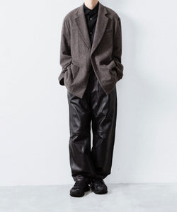 ssstein / シュタイン】SHEEP LEATHER EASY TROUSERS - GREY BROWN