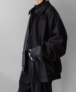 stein(シュタイン)の23AWコレクションOVERSIZED MELTON HARRINGTON ZIP JACKETのDARK CHARCOAL