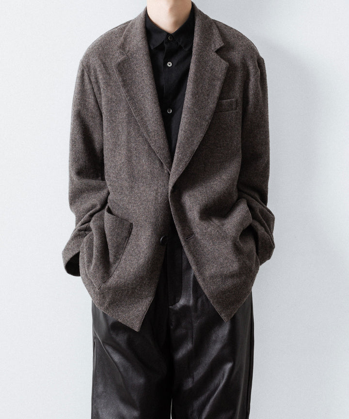 ssstein(シュタイン)のWOOL/CASHMERE FLEECE SINGLE BREASTED JACKET - GREY BROWNの公式通販サイトsession福岡セレクトショップ