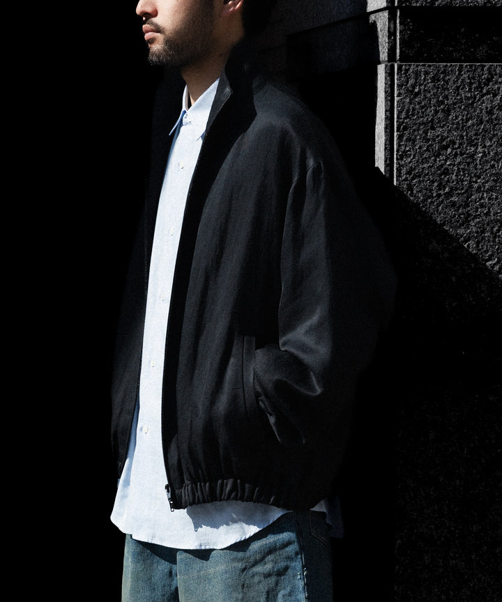 ssstein(シュタイン)のVIS/LI BRIGHT TWILL SHIRRED LIGHT ZIP JACKET - BLACKの公式通販サイトsession福岡セレクトショップ