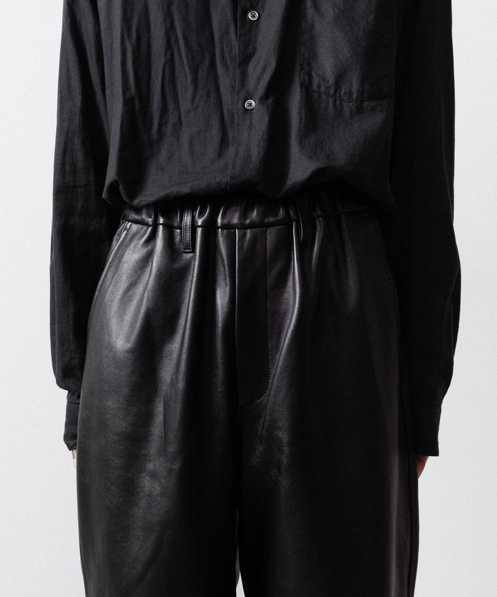 【ssstein】SHEEP LEATHER EASY TROUSERS - BLACK