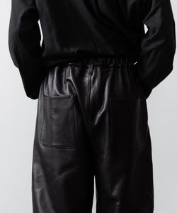 ssstein / シュタイン】SHEEP LEATHER EASY TROUSERS - BLACK