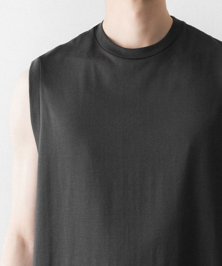 【INTÉRIM】 HIGH GAUGE SUVIN JERSEY N/S TEE - SMOKE BLACK