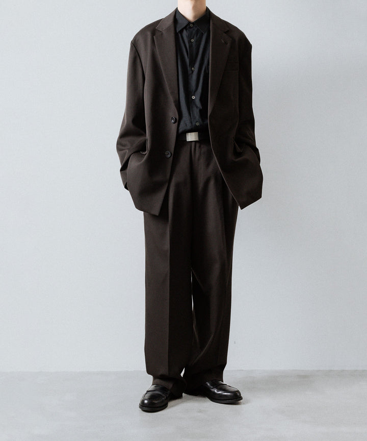ssstein(シュタイン)のTWO TUCK EASY TROUSERS (2/60 WOOL GABARDINE) - MILITARY KHAKIの公式通販サイトsession福岡セレクトショップ