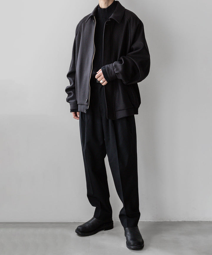 stein(シュタイン)の23AWコレクションOVERSIZED MELTON HARRINGTON ZIP JACKETのDARK CHARCOAL