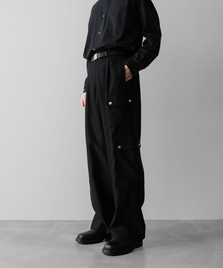 ssstein(シュタイン)のW/R/SI DOUBLE WEAVE CARGO POCKET TROUSERS - BLACKの公式通販サイトsession福岡セレクトショップ