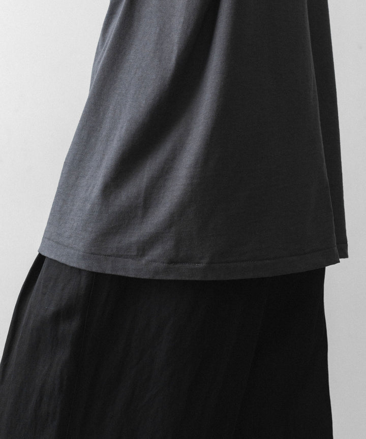 【phebus】COTTN JERSEY SLEEVELESS SHIRT - CHARCOAL