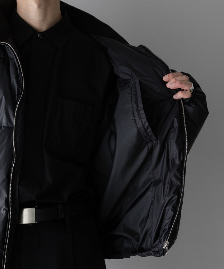 【stein】DETACHABLE SLEEVES CROPPED DOWN JACKET - BLACK