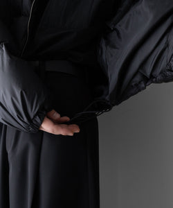 【stein】DETACHABLE SLEEVES CROPPED DOWN JACKET - BLACK